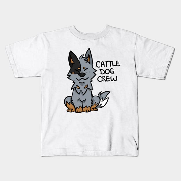 Blue Cattle Dog Crew Kids T-Shirt by niknikando